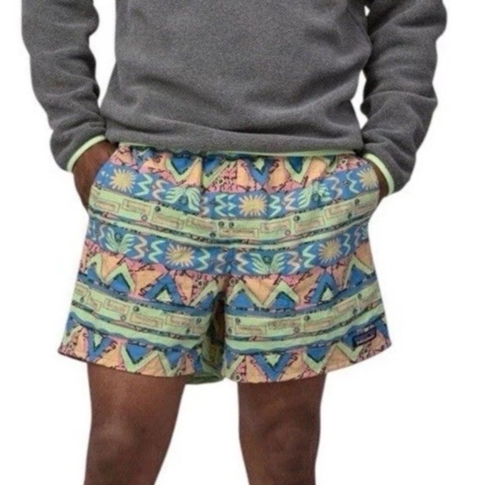 NWT Patagonia M's Baggies Short 5" High Hopes Geo: Salamander Green Men's XS $65